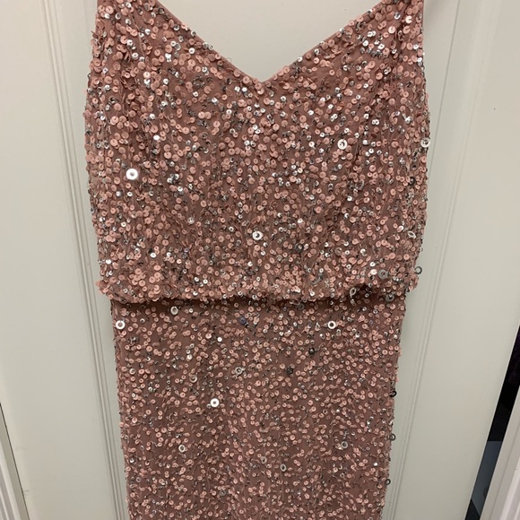 Adrianna Papell sequin beaded blouse gown - Picture 2 of 8